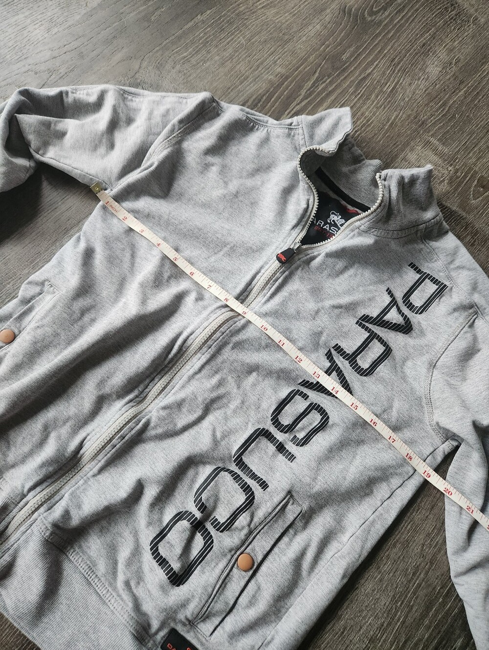 Parasuco Light Gray Full-Zip Medium Bomber Jacket with Vertical Logo